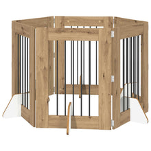 Hondenhekje met standaards 6 pcs Artisanaal eiken 60 x 80 cm