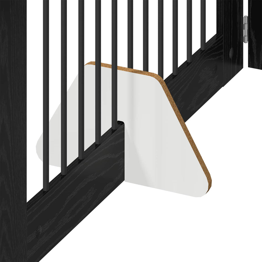 Hondenhekje met standaards 2 pcs Zwart eiken 100 x 60 cm