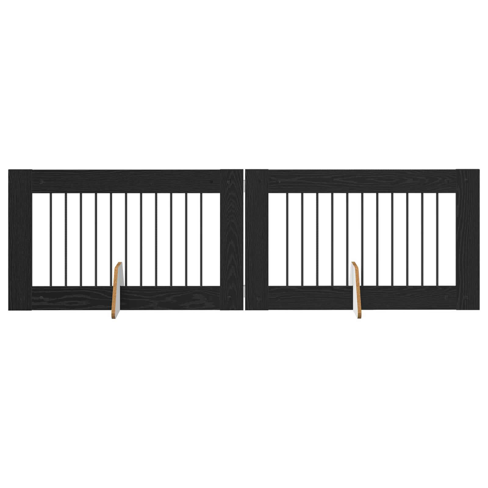 Hondenhekje met standaards 2 pcs Zwart eiken 100 x 60 cm