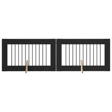 Hondenhekje met standaards 2 pcs Zwart eiken 100 x 60 cm