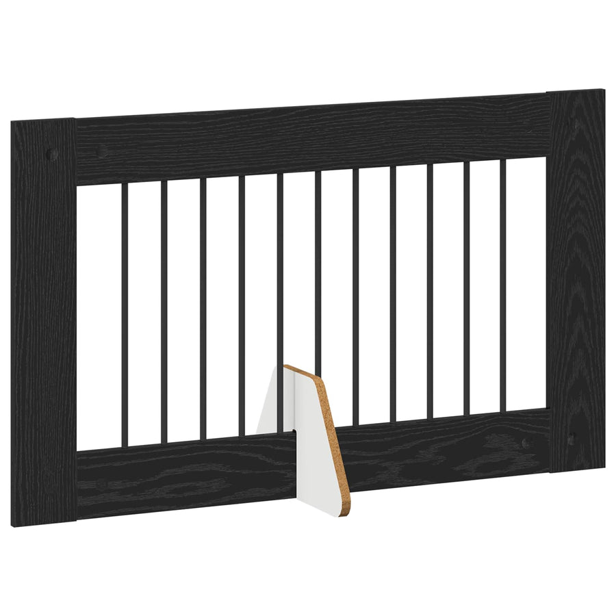 Hondenhekje met standaards 2 pcs Zwart eiken 100 x 60 cm