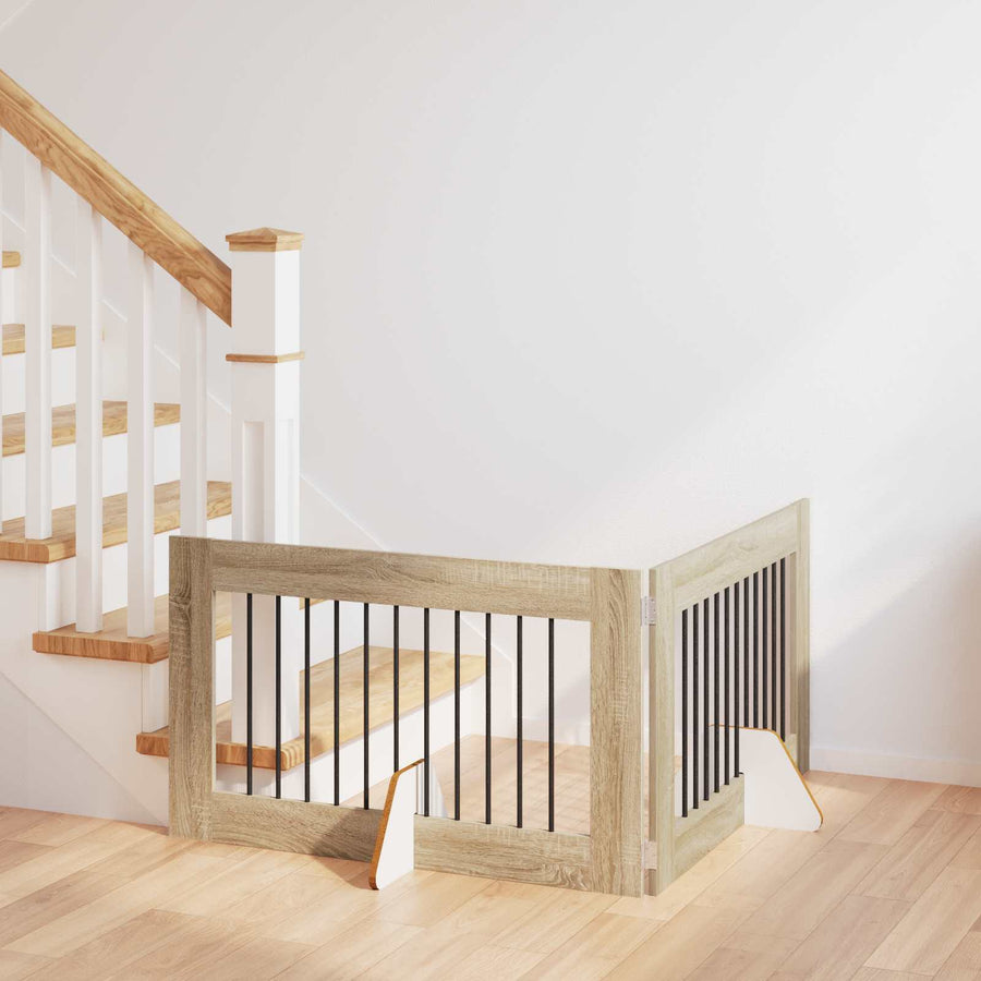 Hondenhekje met standaards 2 pcs Sonoma Eiken 100 x 60 cm