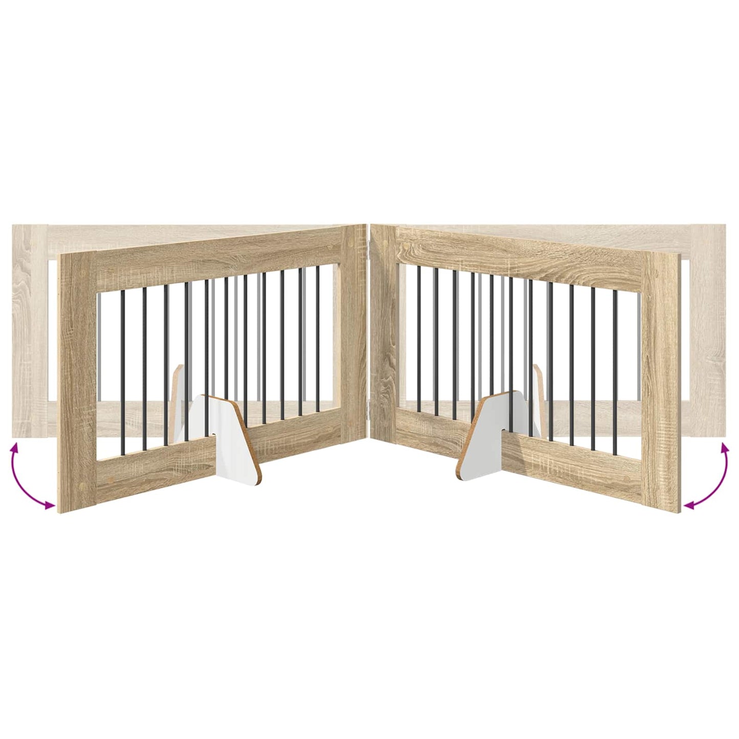 Hondenhekje met standaards 2 pcs Sonoma Eiken 100 x 60 cm