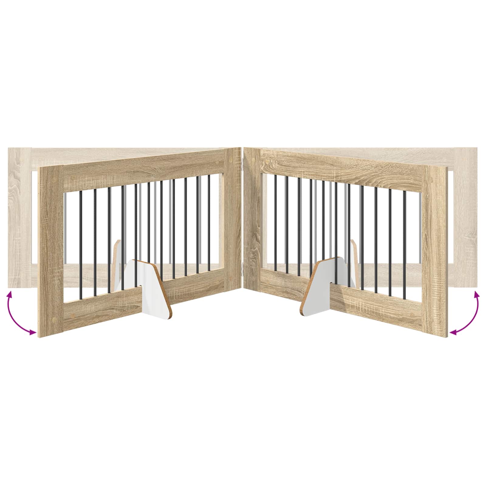 Hondenhekje met standaards 2 pcs Sonoma Eiken 100 x 60 cm