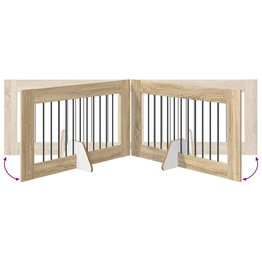 Hondenhekje met standaards 2 pcs Sonoma Eiken 100 x 60 cm