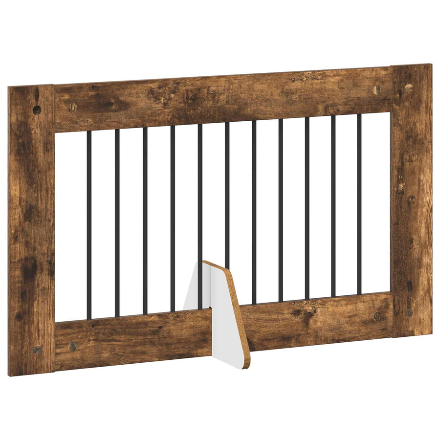 Hondenhekje met standaards 2 pcs Gerookt eiken 100 x 60 cm