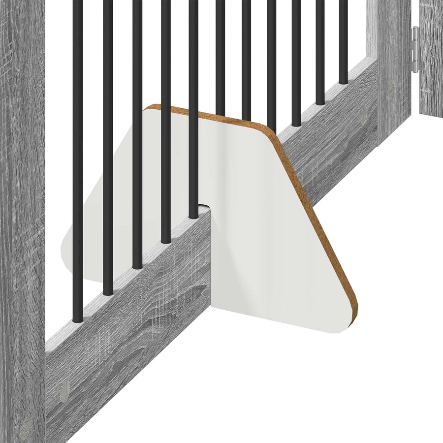 Hondenhekje met standaards 2 pcs Grijs sonoma 100 x 60 cm