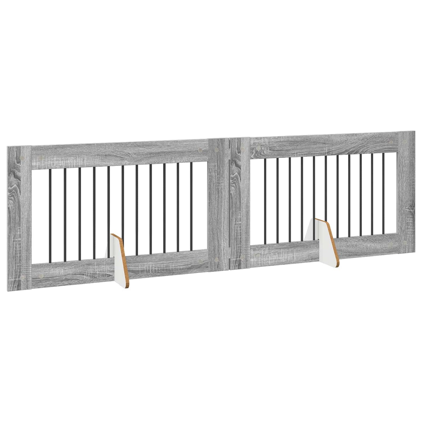 Hondenhekje met standaards 2 pcs Grijs sonoma 100 x 60 cm