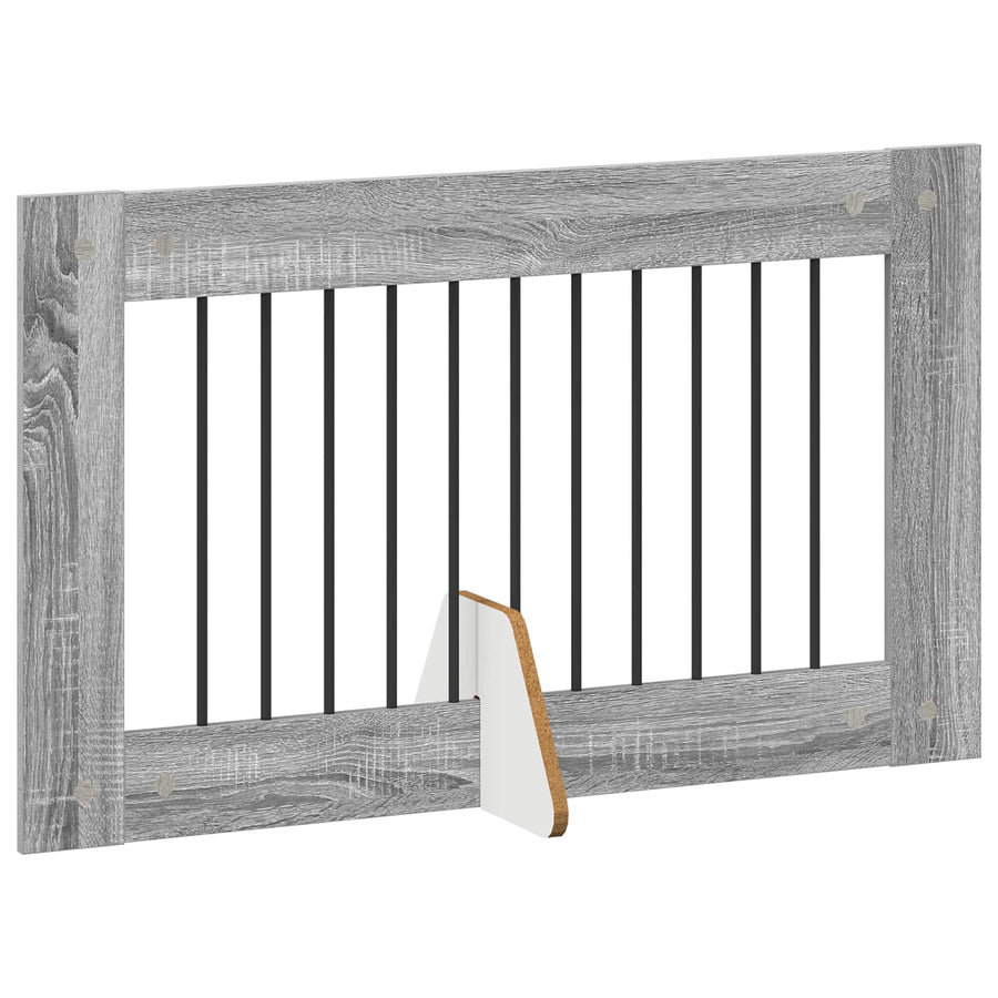 Hondenhekje met standaards 2 pcs Grijs sonoma 100 x 60 cm