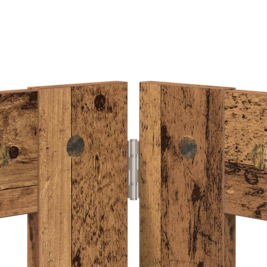 Hondenhekje met standaards 2 pcs Oud hout 100 x 60 cm