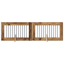 Hondenhekje met standaards 2 pcs Oud hout 100 x 60 cm