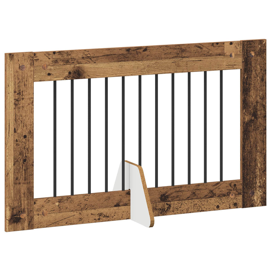 Hondenhekje met standaards 2 pcs Oud hout 100 x 60 cm
