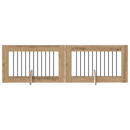 Hondenhekje met standaards 2 pcs Artisanaal eiken 100 x 60 cm