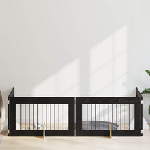 Hondenhekje met standaards 4 pcs Zwart eiken 100 x 60 cm