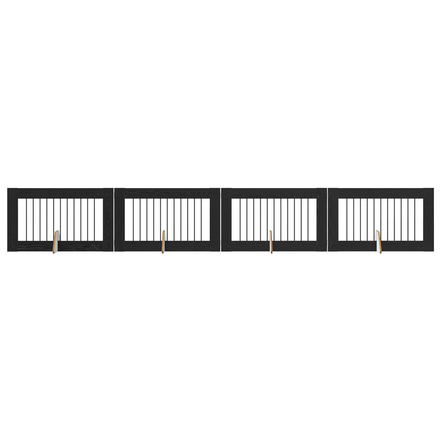 Hondenhekje met standaards 4 pcs Zwart eiken 100 x 60 cm