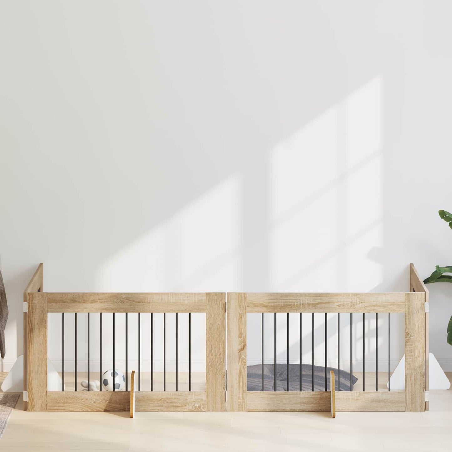 Hondenhekje met standaards 4 pcs Sonoma Eiken 100 x 60 cm