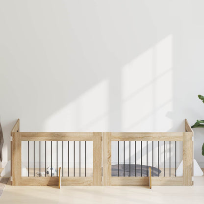 Hondenhekje met standaards 4 pcs Sonoma Eiken 100 x 60 cm