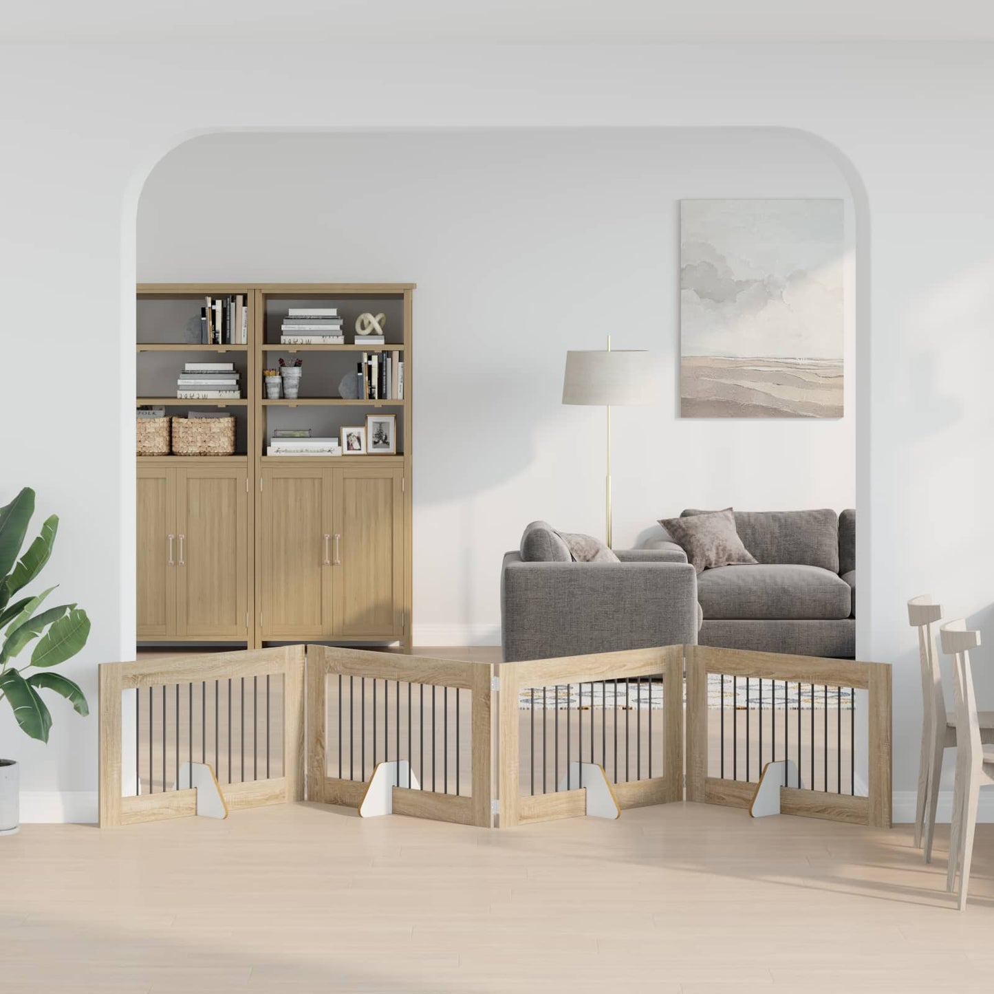 Hondenhekje met standaards 4 pcs Sonoma Eiken 100 x 60 cm