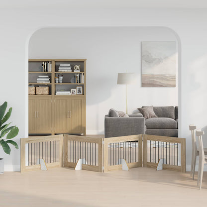 Hondenhekje met standaards 4 pcs Sonoma Eiken 100 x 60 cm