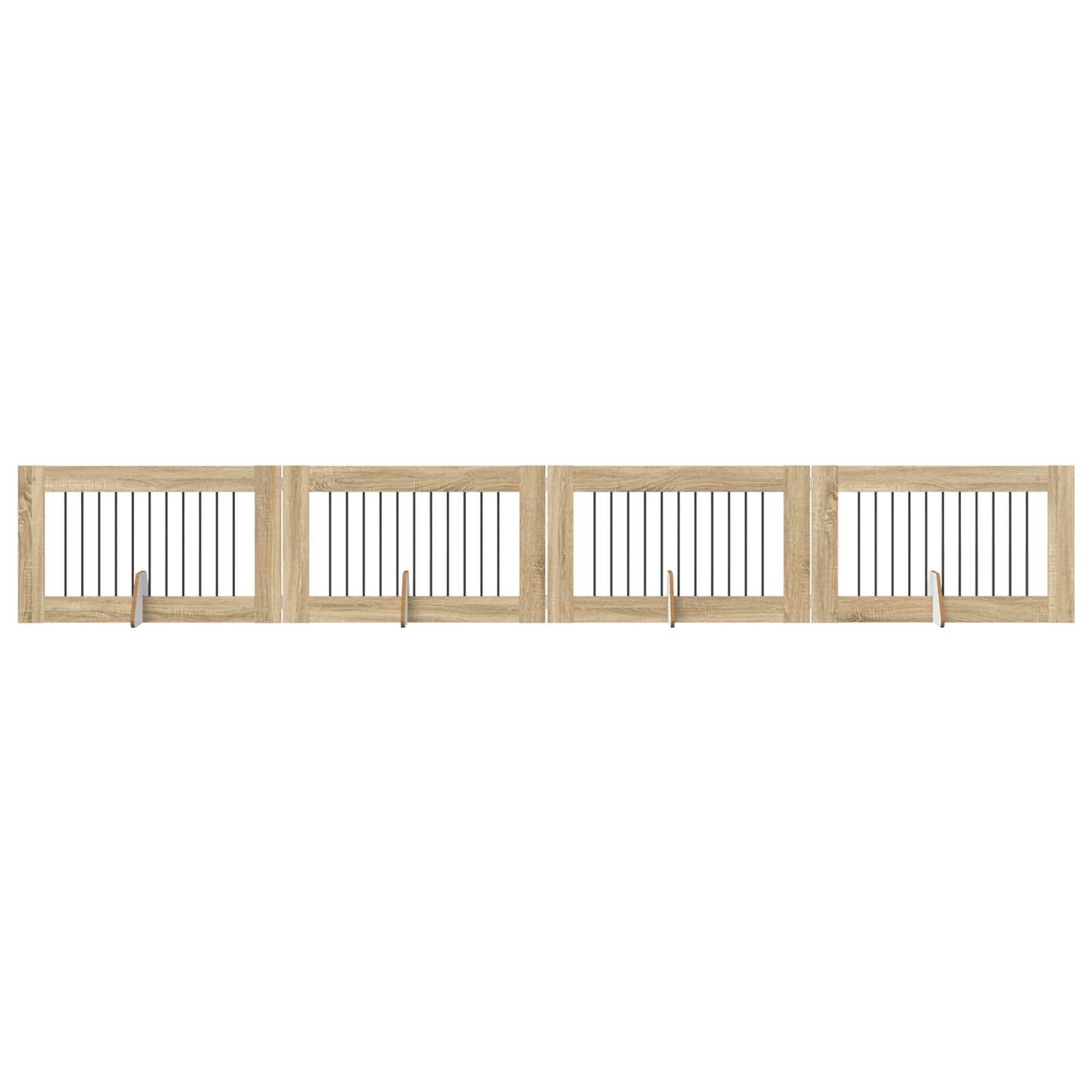 Hondenhekje met standaards 4 pcs Sonoma Eiken 100 x 60 cm