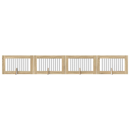 Hondenhekje met standaards 4 pcs Sonoma Eiken 100 x 60 cm