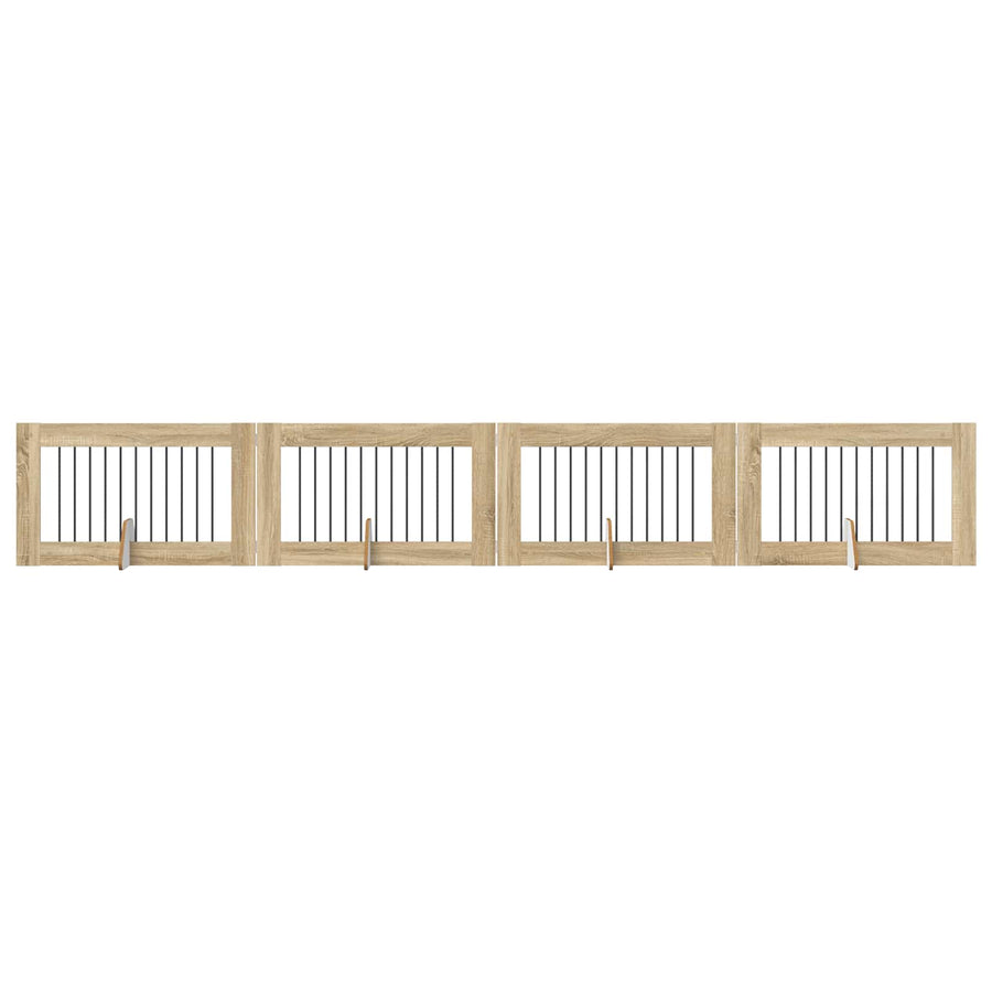 Hondenhekje met standaards 4 pcs Sonoma Eiken 100 x 60 cm
