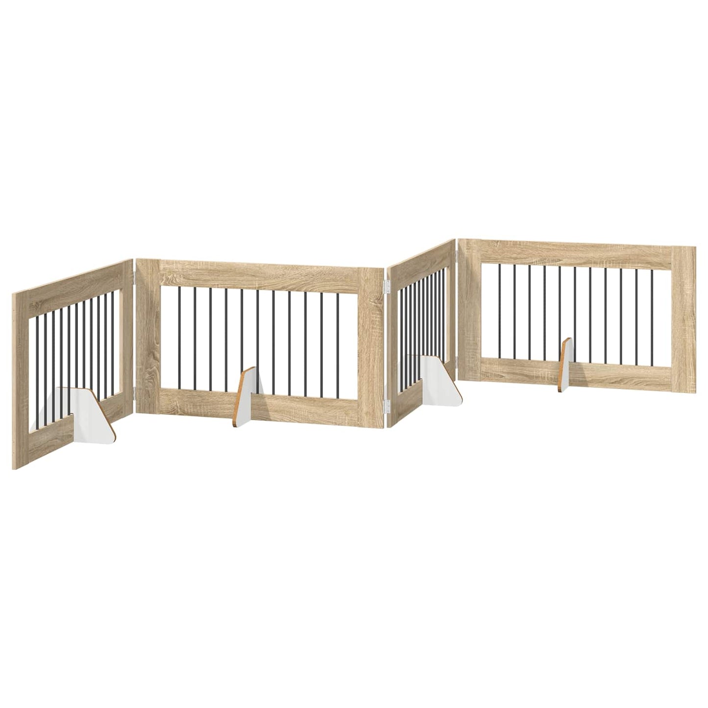 Hondenhekje met standaards 4 pcs Sonoma Eiken 100 x 60 cm