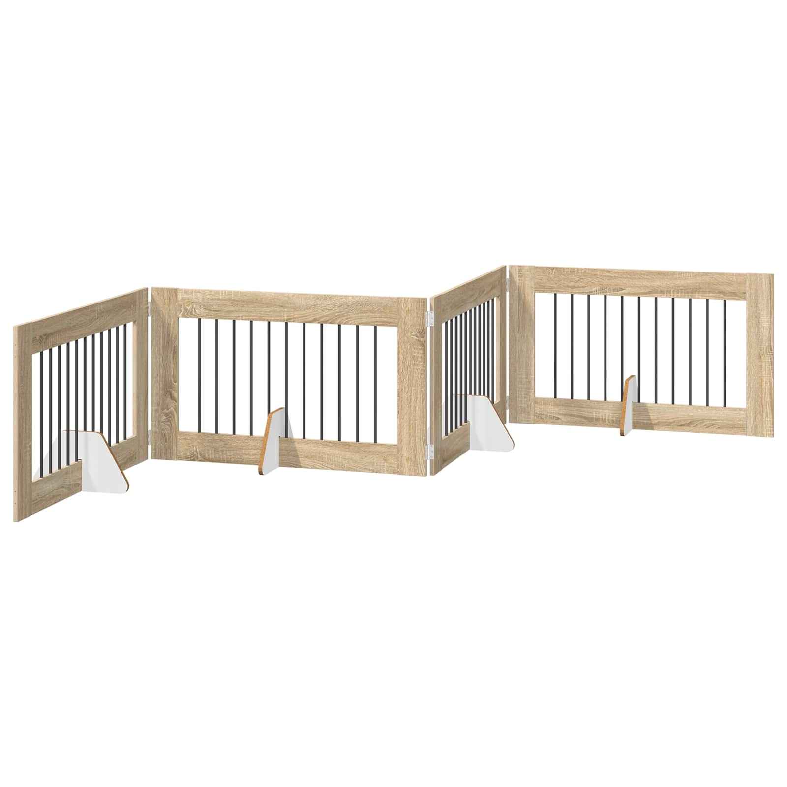 Hondenhekje met standaards 4 pcs Sonoma Eiken 100 x 60 cm