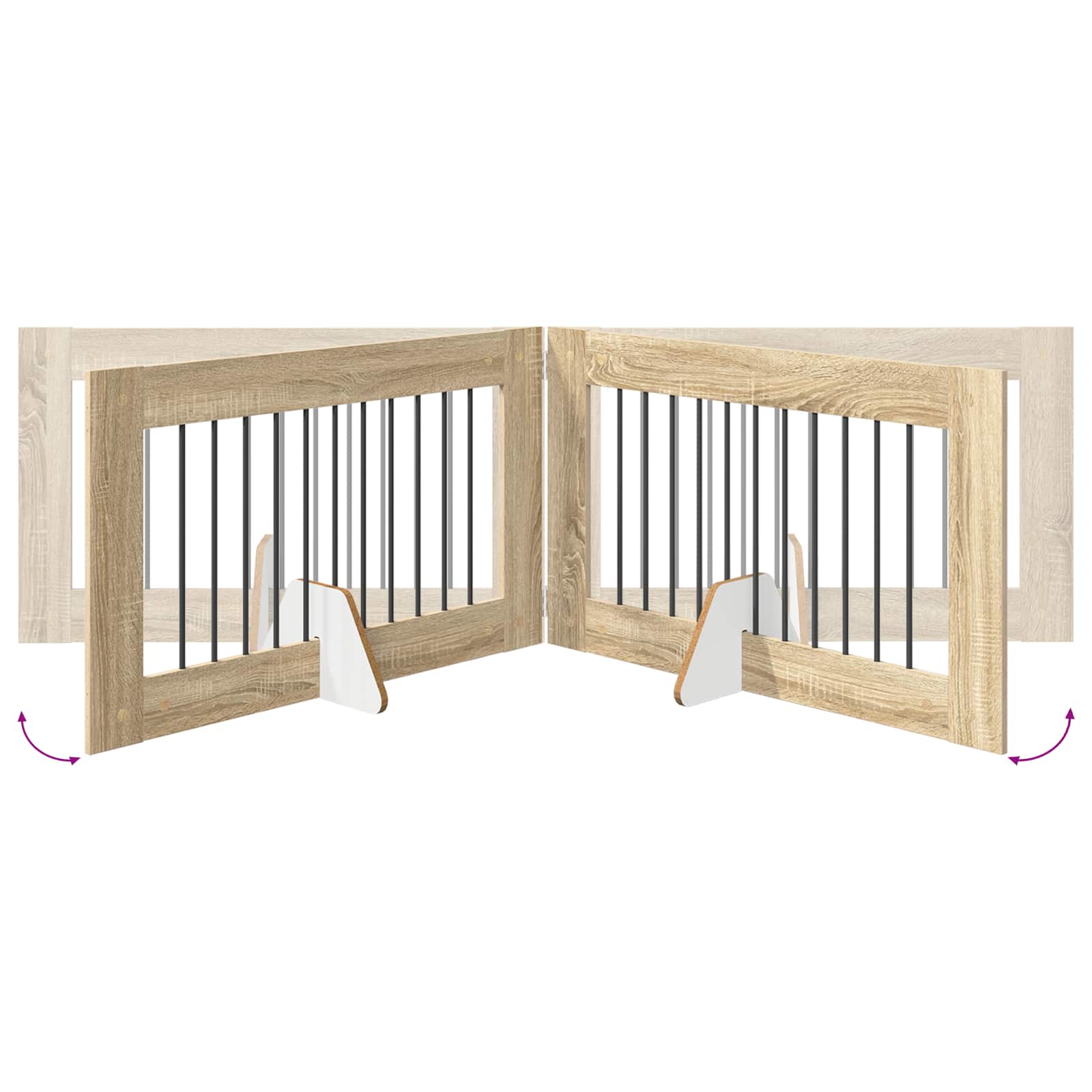 Hondenhekje met standaards 4 pcs Sonoma Eiken 100 x 60 cm