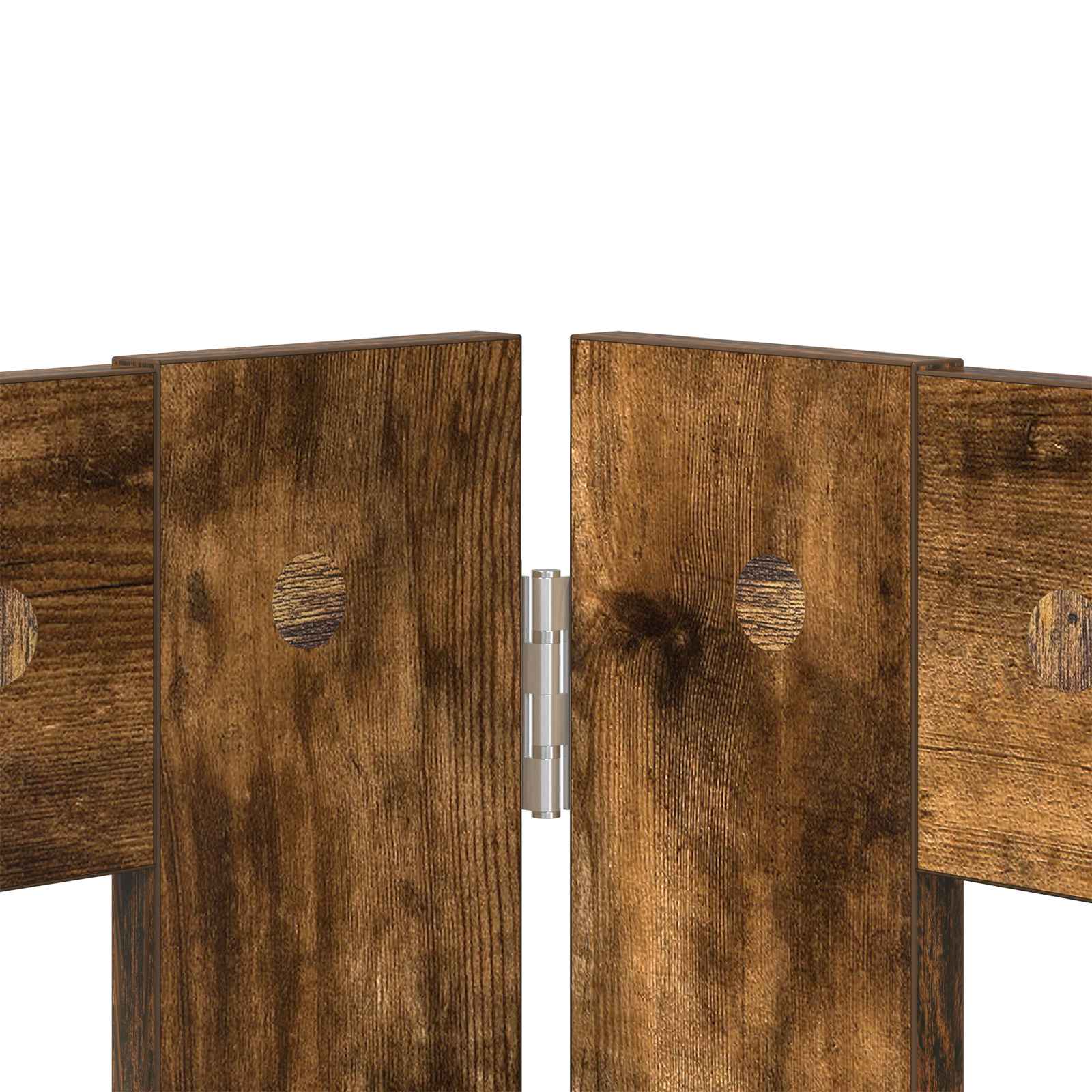 Hondenhekje met standaards 4 pcs Gerookt eiken 100 x 60 cm