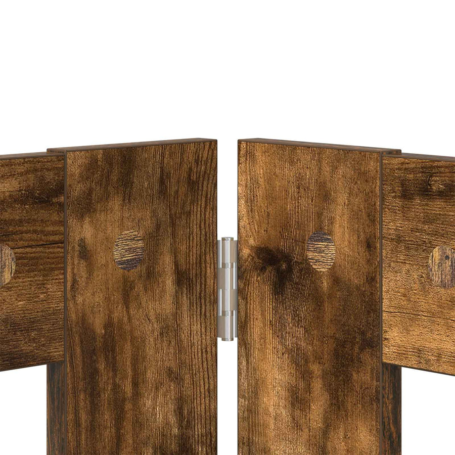 Hondenhekje met standaards 4 pcs Gerookt eiken 100 x 60 cm