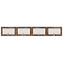 Hondenhekje met standaards 4 pcs Gerookt eiken 100 x 60 cm