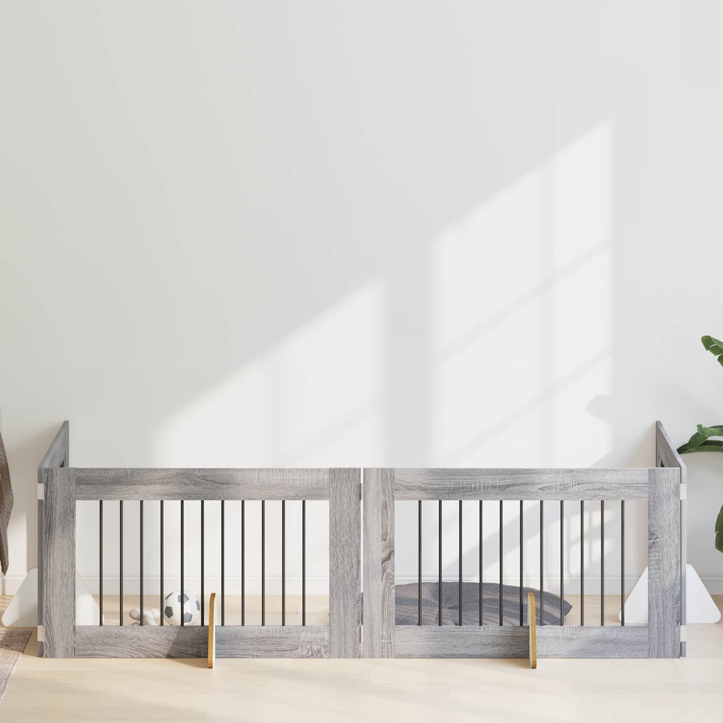Hondenhekje met standaards 4 pcs Grijs sonoma 100 x 60 cm