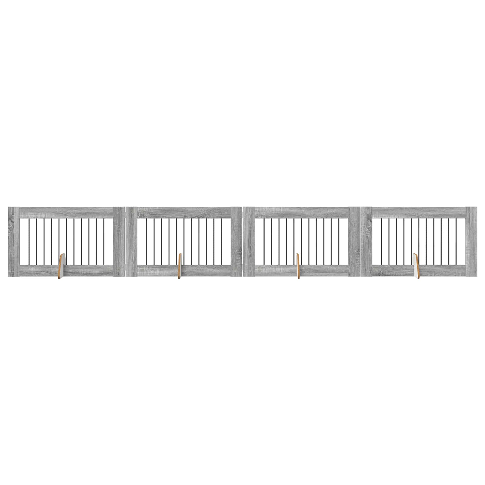 Hondenhekje met standaards 4 pcs Grijs sonoma 100 x 60 cm