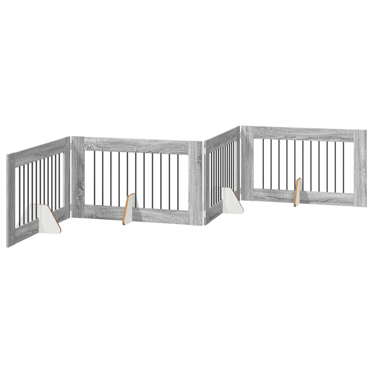 Hondenhekje met standaards 4 pcs Grijs sonoma 100 x 60 cm