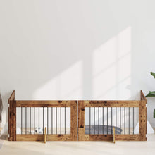 Hondenhekje met standaards 4 pcs Oud hout 100 x 60 cm