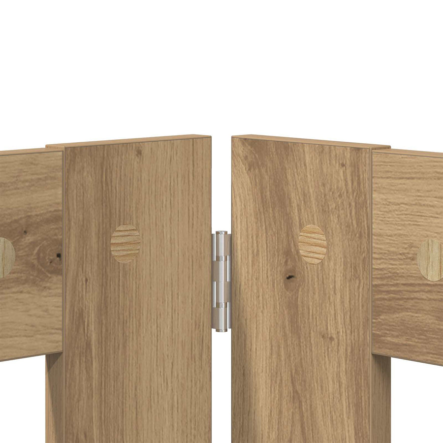 Hondenhekje met standaards 4 pcs Artisanaal eiken 100 x 60 cm