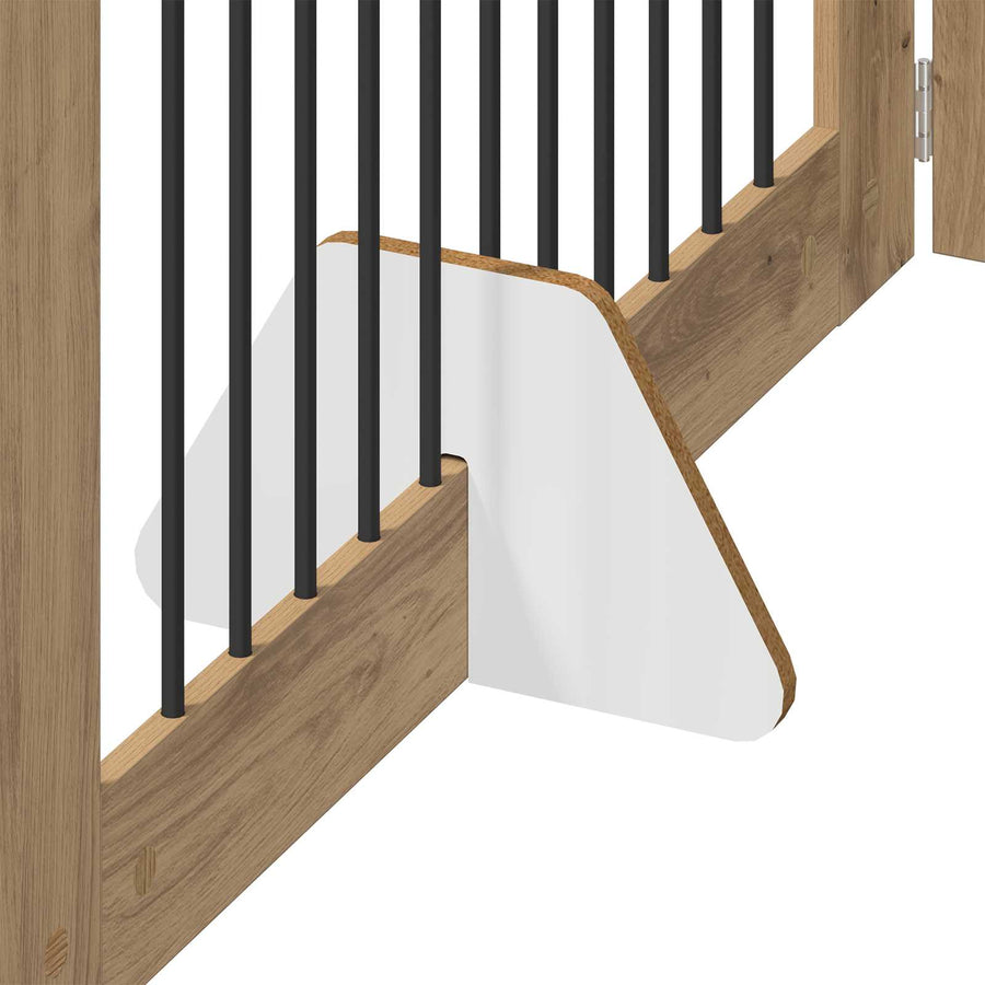 Hondenhekje met standaards 4 pcs Artisanaal eiken 100 x 60 cm