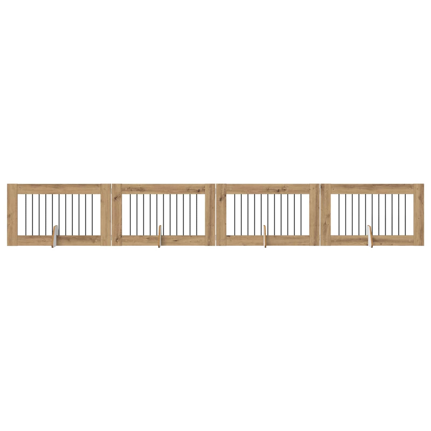 Hondenhekje met standaards 4 pcs Artisanaal eiken 100 x 60 cm