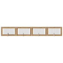 Hondenhekje met standaards 4 pcs Artisanaal eiken 100 x 60 cm