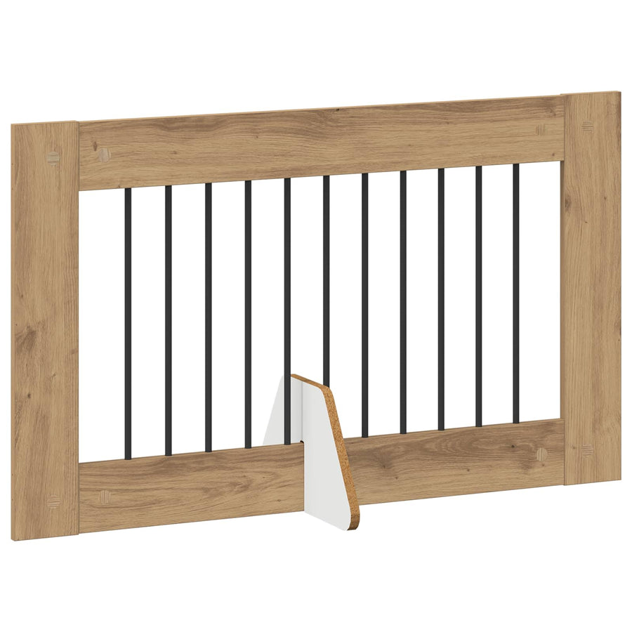 Hondenhekje met standaards 4 pcs Artisanaal eiken 100 x 60 cm
