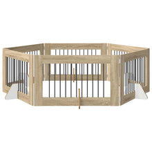 Hondenhekje met standaards 6 pcs Sonoma Eiken 100 x 60 cm