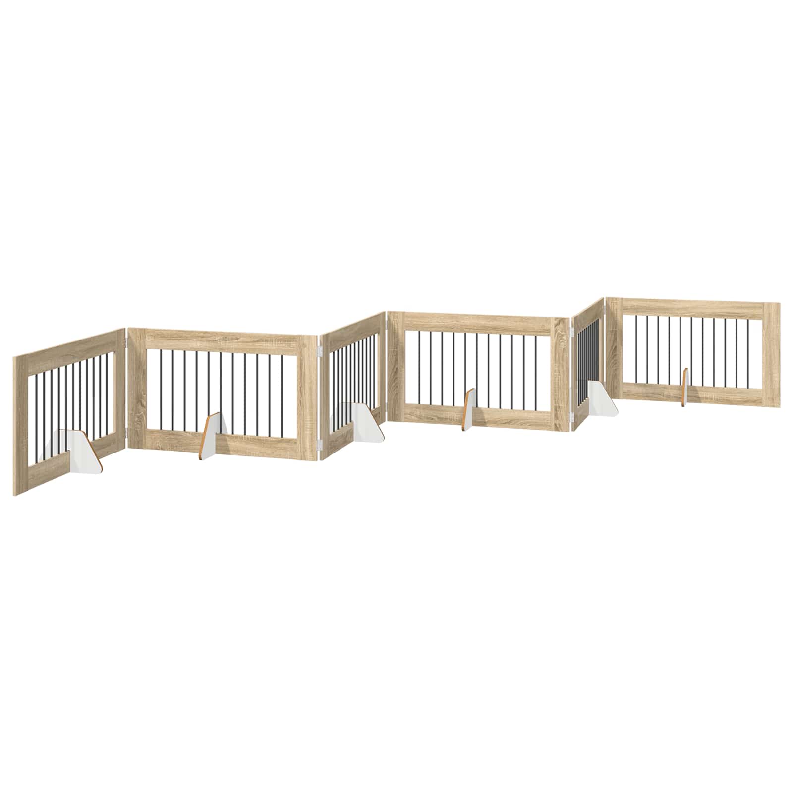 Hondenhekje met standaards 6 pcs Sonoma Eiken 100 x 60 cm
