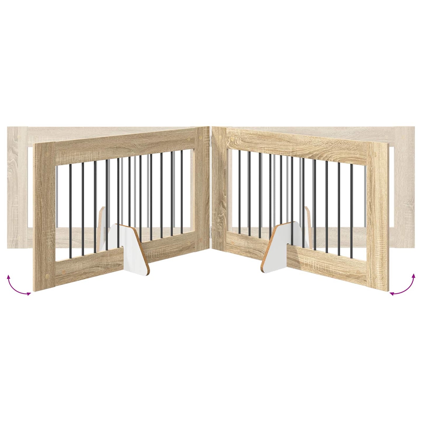 Hondenhekje met standaards 6 pcs Sonoma Eiken 100 x 60 cm
