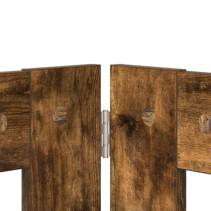Hondenhekje met standaards 6 pcs Gerookt eiken 100 x 60 cm