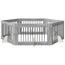Hondenhekje met standaards 6 pcs Grijs sonoma 100 x 60 cm