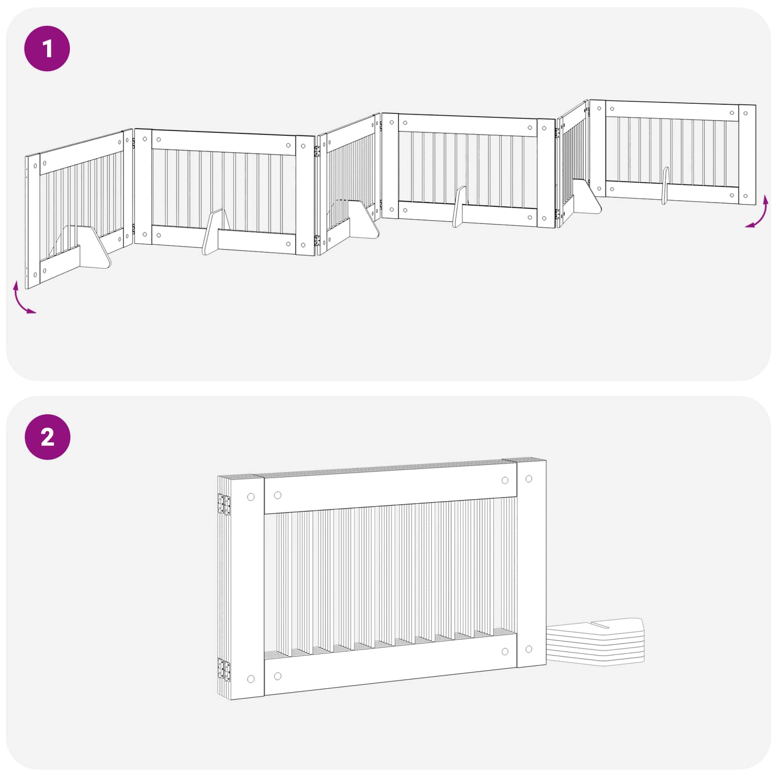 Hondenhekje met standaards 6 pcs Grijs sonoma 100 x 60 cm