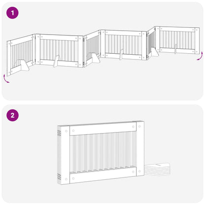 Hondenhekje met standaards 6 pcs Grijs sonoma 100 x 60 cm