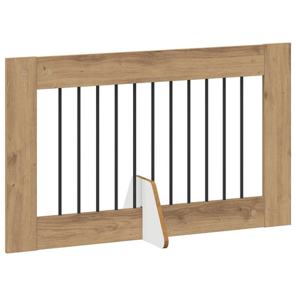Hondenhekje met standaards 6 pcs Artisanaal eiken 100 x 60 cm