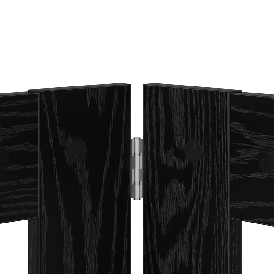 Hondenhekje met standaards 2 pcs Zwart eiken 80 x 60 cm